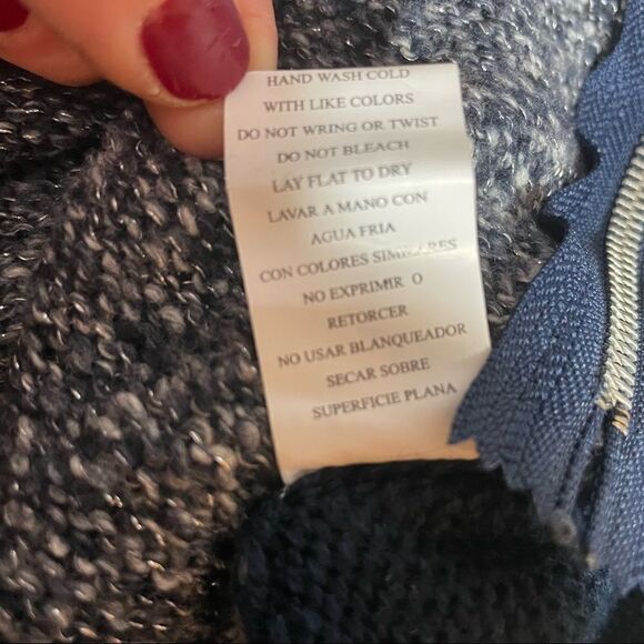 Rewind two tones navy and marled blues zip side slits sweater in Size La… - Picture 8 of 13